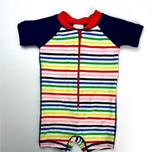 Hanna Anderrson Rainbow Striped Sun Block Rashguard Swimsuit 3-6M